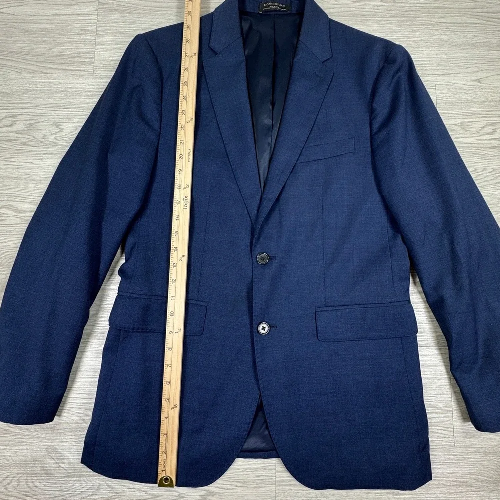 Banana Republic Mens Blazer Italian Wool Blend Blue 38 Regular Two Button Jacket